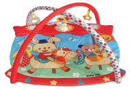   Baby Mix piros szélű téglalap alapú lovagló nyuszis játszószőnyeg