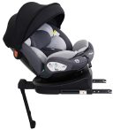   ISOFIX-es 360°-ban forgatható Mama Kiddies Turbo Wings biztonsági autósülés (40 - 150 cm) szürke színben támasztólábbal + ajándék gerinctámasszal és napvédővel