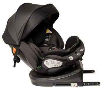 ISOFIX-es 360°-ban forgatható Mama Kiddies Turbo Wings biztonsági autósülés (40 - 150 cm) fekete színben + ajándék gerinctámasszal és napvédővel