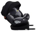   ISOFIX-es 360°-ban forgatható Mama Kiddies Turbo Wings biztonsági autósülés (40 - 150 cm) szürke színben + ajándék gerinctámasszal és napvédővel