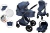 Mama Kiddies Charlie PRO 3az1-ben babakocsi kiegészítőkkel kék színben + ajándék Mama Kiddies Charlie PRO 3az1-ben babakocsi kiegészítőkkel kék színben + ajándék