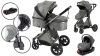 Mama Kiddies 4az1-ben Charlie PRO babakocsi kiegészítőkkel szürke színben ISOFIX talppal + ajándék