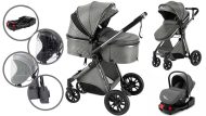   Mama Kiddies 4az1-ben Charlie PRO babakocsi kiegészítőkkel szürke színben ISOFIX talppal + ajándék