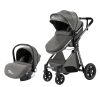 Mama Kiddies 4az1-ben Charlie PRO babakocsi kiegészítőkkel szürke színben ISOFIX talppal + ajándék