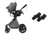 Mama Kiddies 4az1-ben Charlie PRO babakocsi kiegészítőkkel szürke színben ISOFIX talppal + ajándék