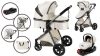 Mama Kiddies 4az1-ben Charlie PRO babakocsi kiegészítőkkel krém színben ISOFIX talppal + ajándék