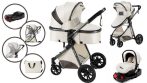   Mama Kiddies 4az1-ben Charlie PRO babakocsi kiegészítőkkel krém színben ISOFIX talppal + ajándék