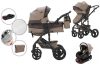 Mama Kiddies 4az1-ben Evening Star Black Edition multifunkciós babakocsi kiegészítőkkel bézs-barna színben ISOFIX talppal + Ajándék