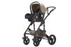Mama Kiddies® Evening Star 4az1-ben Black Edition multifunkciós babakocsi kiegészítőkkel bézs-barna színben ISOFIX talppal + Ajándék