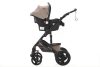 Mama Kiddies® Evening Star 4az1-ben Black Edition multifunkciós babakocsi kiegészítőkkel bézs-barna színben ISOFIX talppal + Ajándék