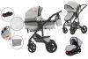 Mama Kiddies 4az1-ben Evening Star Black Edition multifunkciós babakocsi kiegészítőkkel szürke színben ISOFIX talppal + Ajándék