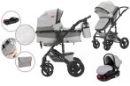   Mama Kiddies 4az1-ben Evening Star Black Edition multifunkciós babakocsi kiegészítőkkel szürke színben ISOFIX talppal + Ajándék