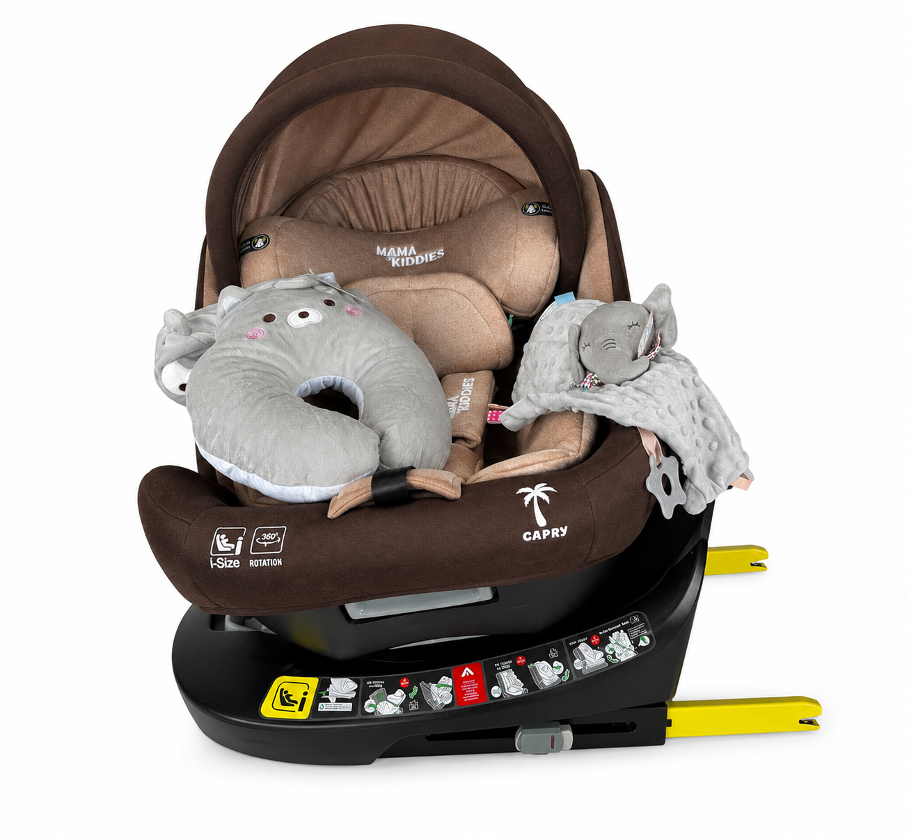 Mama Kiddies® Capry bézs/barna autósülés beépített ISOFIX-talppal