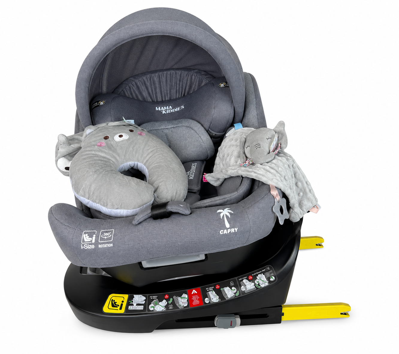 Mama Kiddies® Capry szürke autósülés beépített ISOFIX-talppal