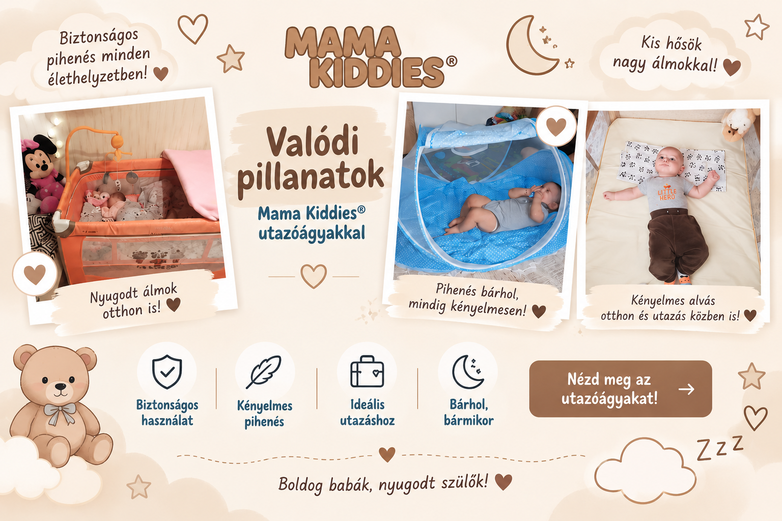 Mama Kiddies® bútorok és utazóágyak – vásárlói vélemények