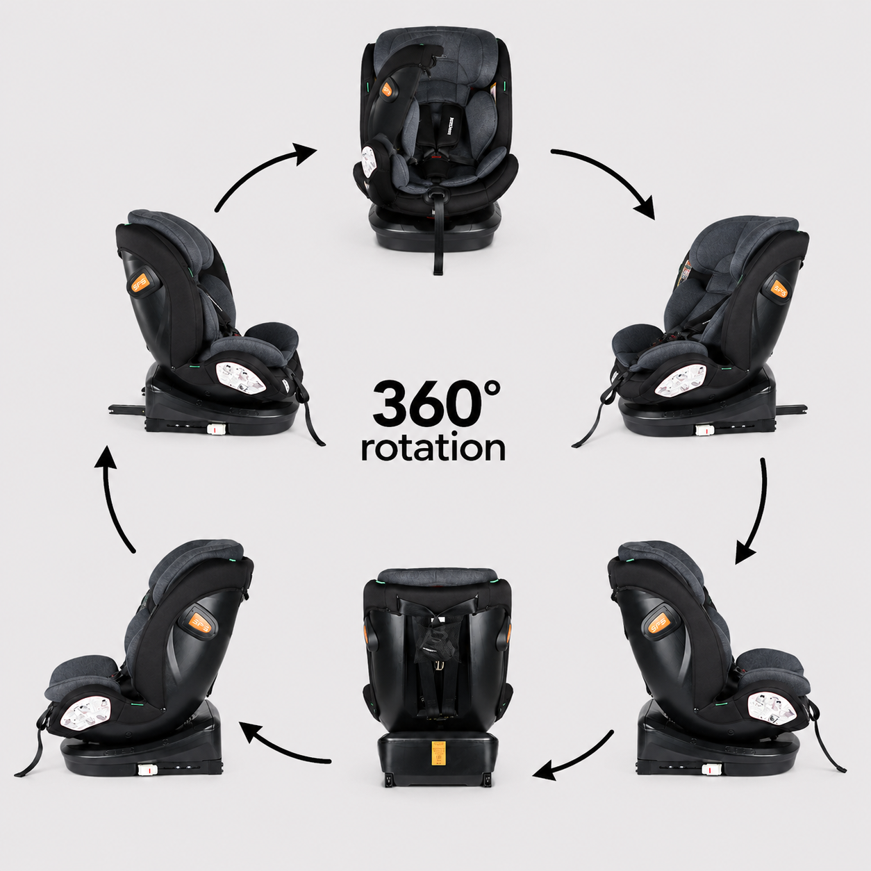 ISOFIX-es 360°-ban forgatható Mama Kiddies Turbo Wings biztonsági autósülés (40 - 150 cm)