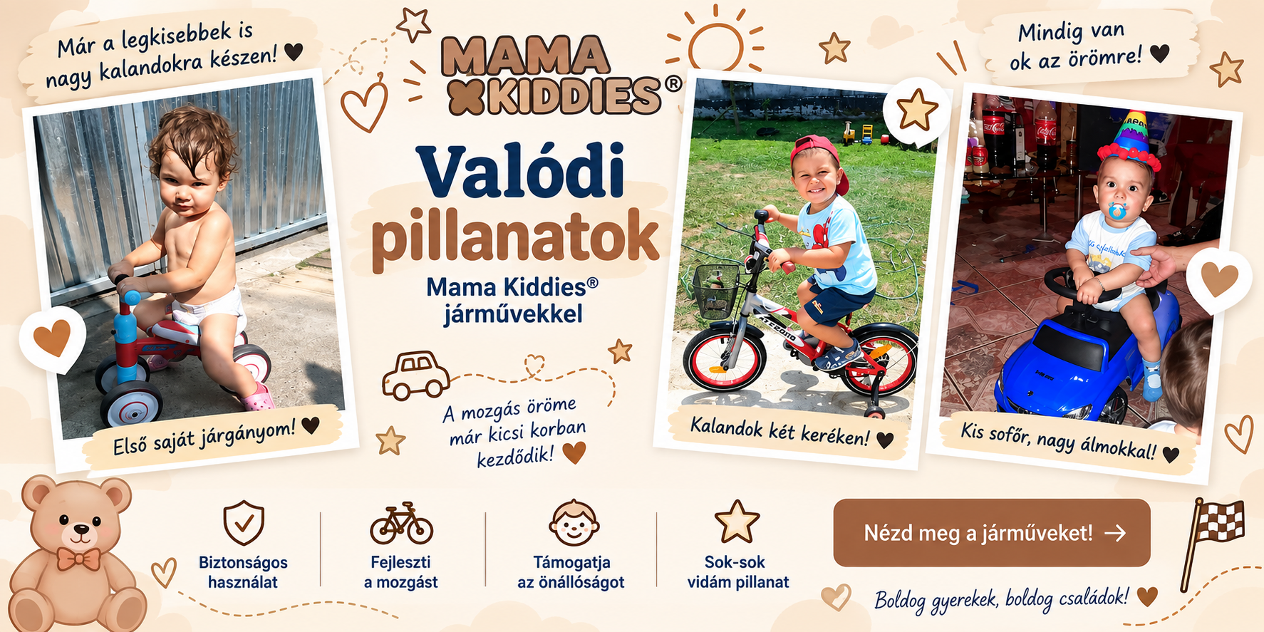 Lábbal hajtható járművek – Mama Kiddies® vásárlói vélemények