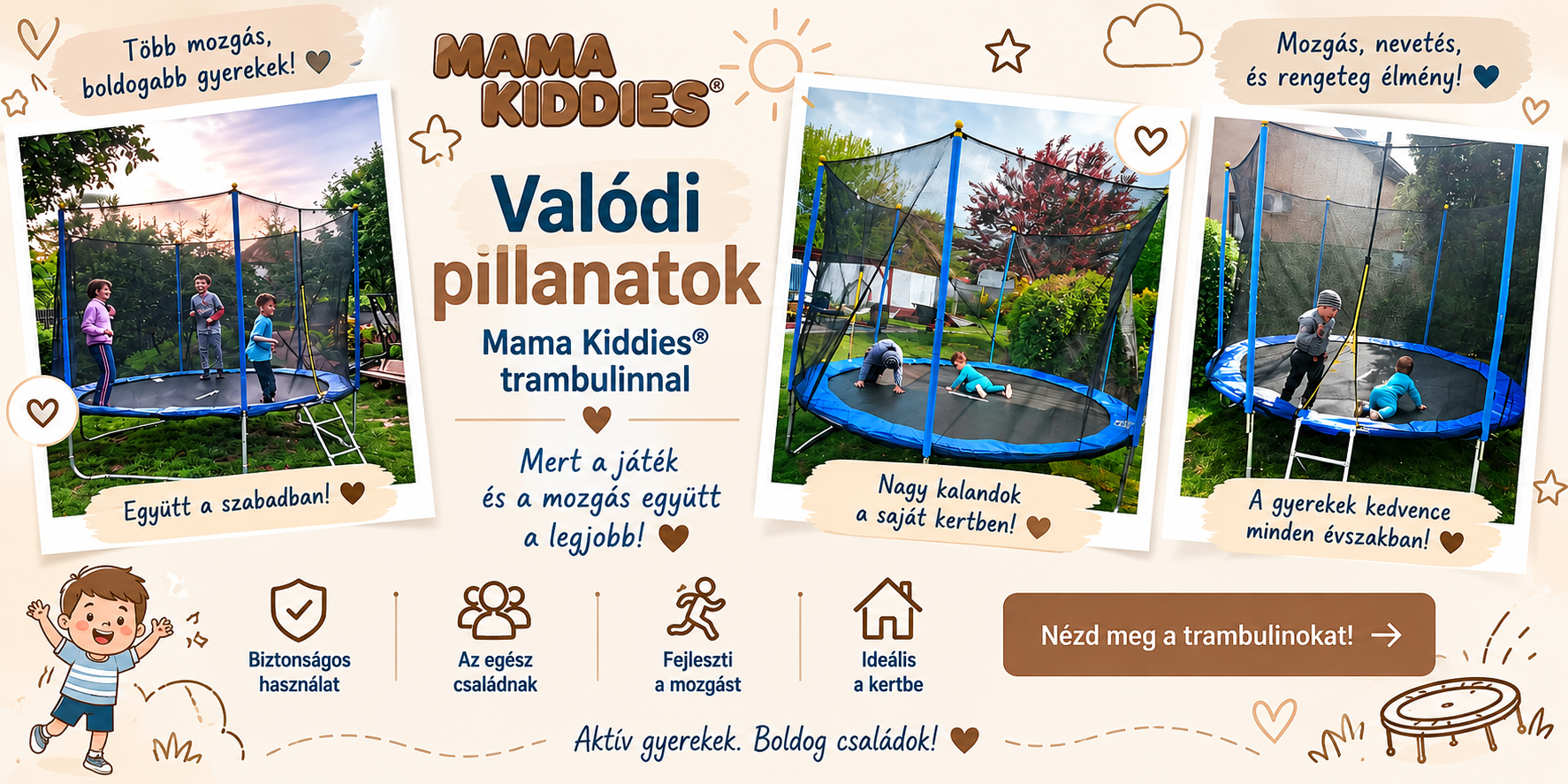 Mama Kiddies® trambulin – vásárlói vélemények