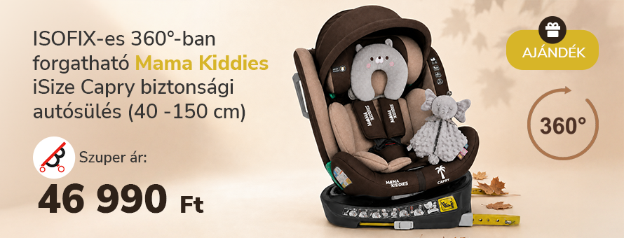 ISOFIX-es 360°-ban forgatható Mama Kiddies® iSize Capry biztonsági autósülés ISOFIX-es 360°-ban forgatható Mama Kiddies® iSize Capry biztonsági autósülés