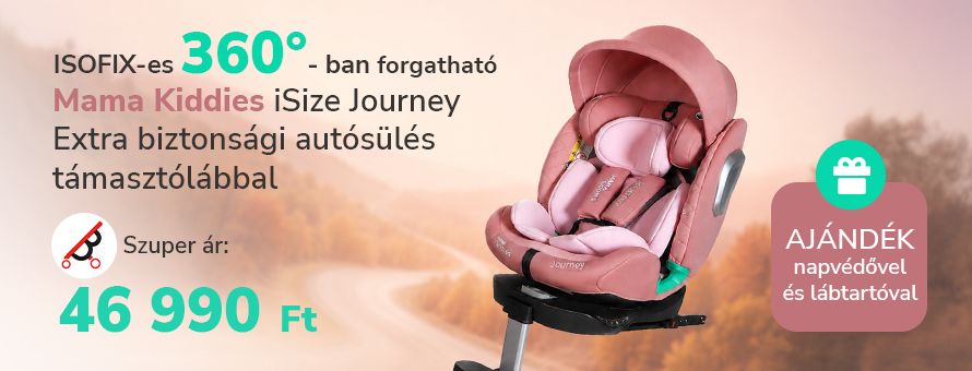 SOFIX-es 360°- ban forgatható Mama Kiddies® iSize Journey Extra biztonsági autósülés SOFIX-es 360°- ban forgatható Mama Kiddies® iSize Journey Extra biztonsági autósülés